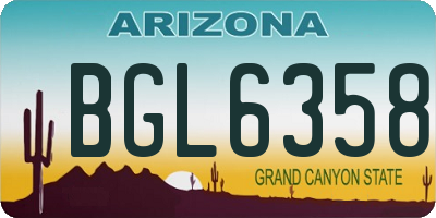 AZ license plate BGL6358