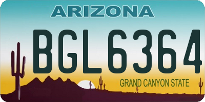 AZ license plate BGL6364