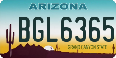 AZ license plate BGL6365