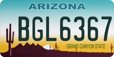 AZ license plate BGL6367