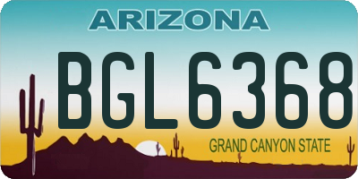 AZ license plate BGL6368