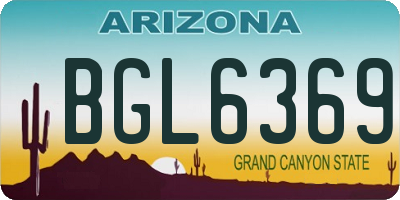 AZ license plate BGL6369