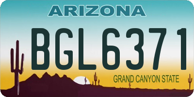 AZ license plate BGL6371