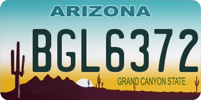 AZ license plate BGL6372