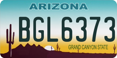 AZ license plate BGL6373