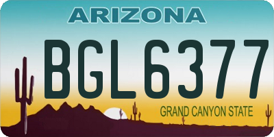AZ license plate BGL6377