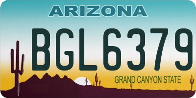 AZ license plate BGL6379