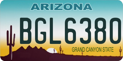 AZ license plate BGL6380