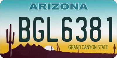 AZ license plate BGL6381
