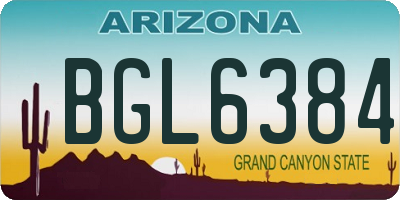 AZ license plate BGL6384