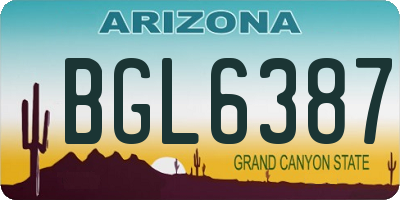 AZ license plate BGL6387