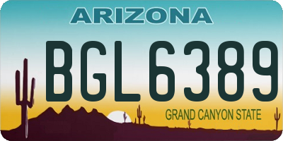 AZ license plate BGL6389