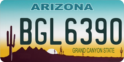 AZ license plate BGL6390