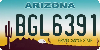 AZ license plate BGL6391
