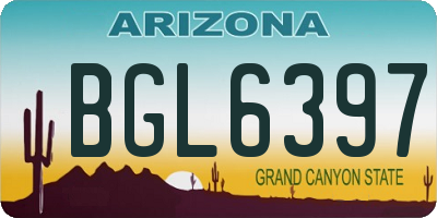 AZ license plate BGL6397