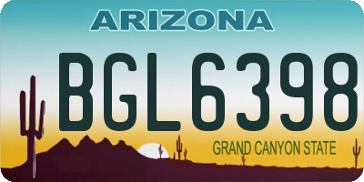 AZ license plate BGL6398