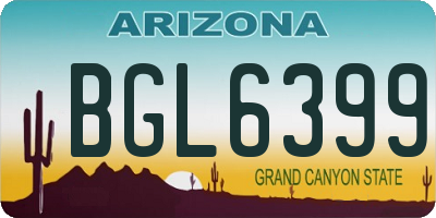 AZ license plate BGL6399
