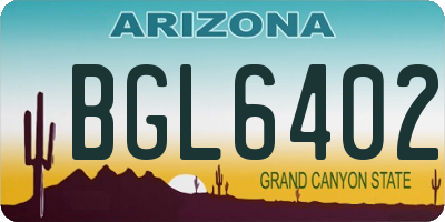 AZ license plate BGL6402