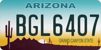 AZ license plate BGL6407