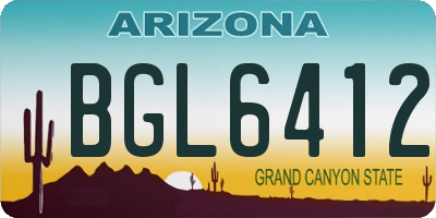 AZ license plate BGL6412