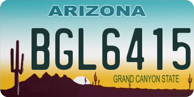 AZ license plate BGL6415