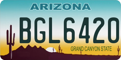 AZ license plate BGL6420