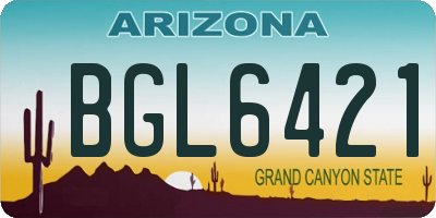 AZ license plate BGL6421
