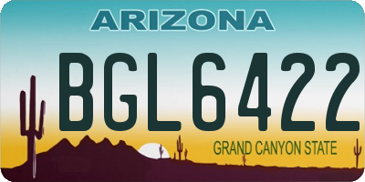 AZ license plate BGL6422