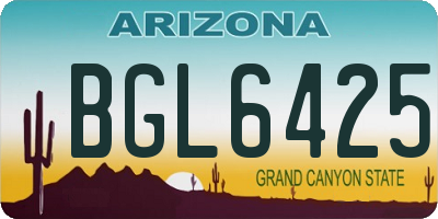 AZ license plate BGL6425