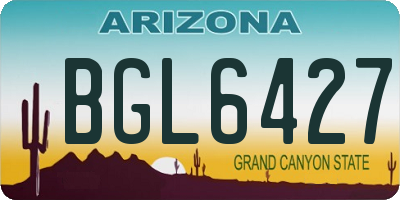 AZ license plate BGL6427