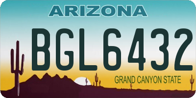 AZ license plate BGL6432