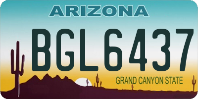 AZ license plate BGL6437