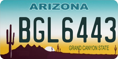 AZ license plate BGL6443