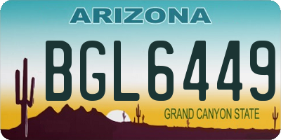 AZ license plate BGL6449
