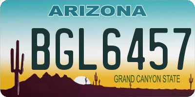 AZ license plate BGL6457