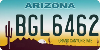 AZ license plate BGL6462