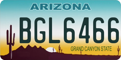 AZ license plate BGL6466