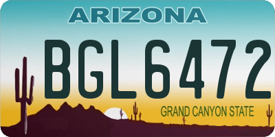 AZ license plate BGL6472