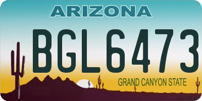 AZ license plate BGL6473