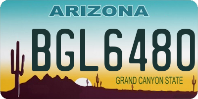AZ license plate BGL6480