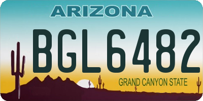 AZ license plate BGL6482