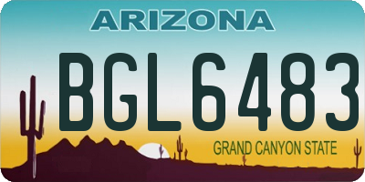 AZ license plate BGL6483