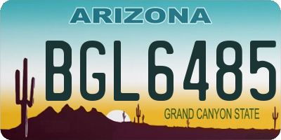 AZ license plate BGL6485