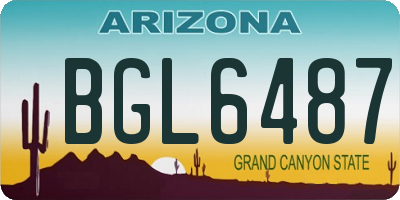 AZ license plate BGL6487
