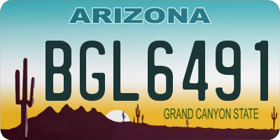 AZ license plate BGL6491