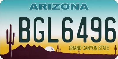 AZ license plate BGL6496