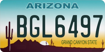 AZ license plate BGL6497
