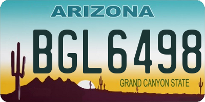 AZ license plate BGL6498