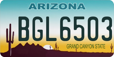 AZ license plate BGL6503