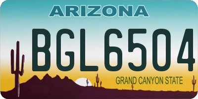AZ license plate BGL6504